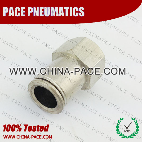 PMPCF-G,All metal Pneumatic Fittings with bspp thread, Air Fittings, one touch tube fittings, Nickel Plated Brass Push in Fittings